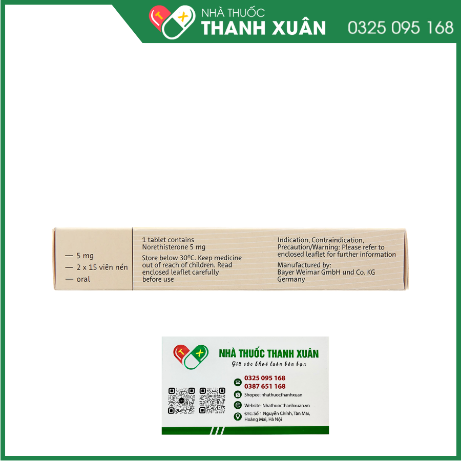 Primolut N trị xuất huyết do rối loạn chức năng, vô kinh